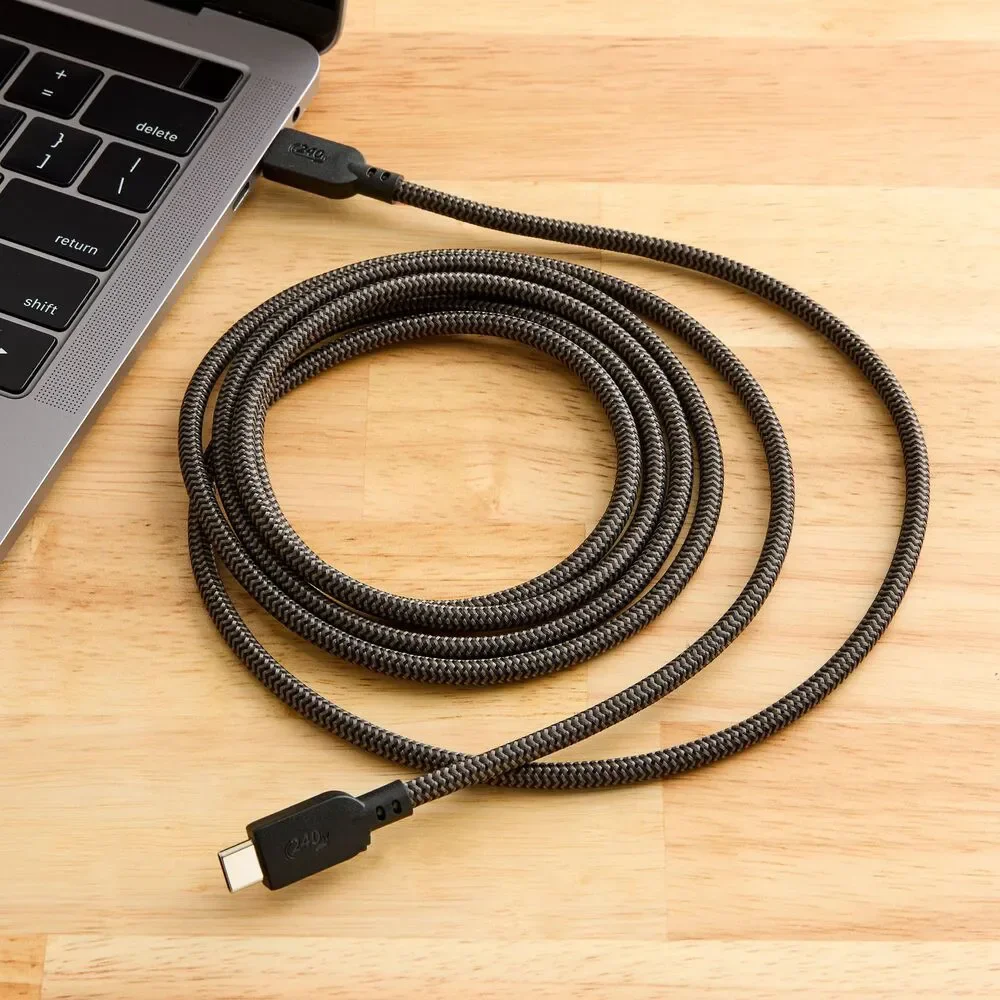 ONN 6-Foot USB-C to USB-C Cable for Fast Charging and Data Transfer, B24